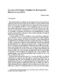 La casa del tiempo o fundación de la poesía. Historia de una edición / Nicanor Vélez | Biblioteca Virtual Miguel de Cervantes