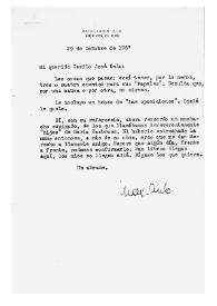 Más información sobre Carta de Max Aub a Camilo José Cela. México, 29 de octubre de 1957