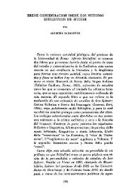 Breve consideración sobre los métodos estilísticos de Spitzer / por Alfredo Schiaffini | Biblioteca Virtual Miguel de Cervantes