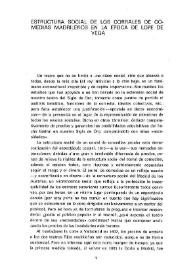 Estructura social de los corrrales de comedias madrileños en la época de Lope de Vega / José María Díez Borque | Biblioteca Virtual Miguel de Cervantes