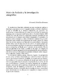 Mario de Andrade y la investigación etnográfica / Fernando Giobellina Brumana | Biblioteca Virtual Miguel de Cervantes