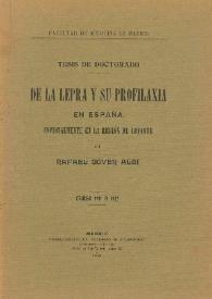 De la lepra y su profilaxia en España, especialmente en la región de Levante / por Rafael Bover Albí | Biblioteca Virtual Miguel de Cervantes