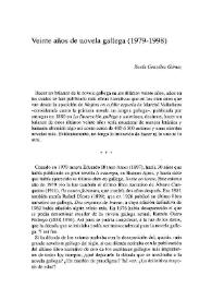 Veinte años de novela gallega (1979-1998) / Xesús González Gómez | Biblioteca Virtual Miguel de Cervantes