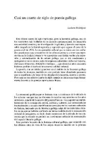 Casi un cuarto de siglo de poesía gallega / Luciano Rodríguez | Biblioteca Virtual Miguel de Cervantes