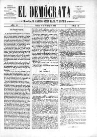 El Demócrata (Villena, Alicante). Núm. 27, 15 de febrero de 1891 | Biblioteca Virtual Miguel de Cervantes