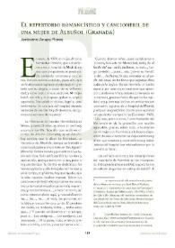 El repertorio romancístico y cancioneril de una mujer de Albuñol (Granada) / Jerónimo Anaya Flores | Biblioteca Virtual Miguel de Cervantes
