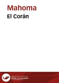 El Corán | Biblioteca Virtual Miguel de Cervantes