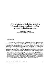 El proyecto social de Rafael Altamira. Un modelo para la cultura española y  la comprensión internacional / Rafael Asín Vergara | Biblioteca Virtual  Miguel de Cervantes