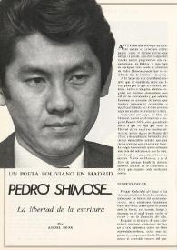 Un poeta boliviano en Madrid. Pedro Shimose: "La libertad de la escritura" / por Ángel Leiva | Biblioteca Virtual Miguel de Cervantes