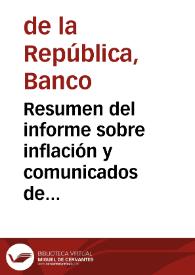 Resumen del informe sobre inflación y comunicados de prensa, noviembre 2006 | Biblioteca Virtual Miguel de Cervantes