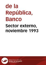 Sector externo, noviembre 1993 | Biblioteca Virtual Miguel de Cervantes