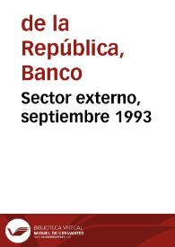 Sector externo, septiembre 1993 | Biblioteca Virtual Miguel de Cervantes