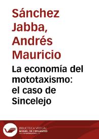 La economía del mototaxismo: el caso de Sincelejo | Biblioteca Virtual Miguel de Cervantes
