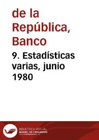 9. Estadísticas varias, junio 1980 | Biblioteca Virtual Miguel de Cervantes
