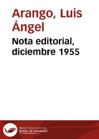 Nota editorial, diciembre 1955 | Biblioteca Virtual Miguel de Cervantes