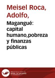 Magangué: capital humano,pobreza y finanzas públicas | Biblioteca Virtual Miguel de Cervantes
