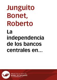 La independencia de los bancos centrales en entredicho: el caso colombiano | Biblioteca Virtual Miguel de Cervantes