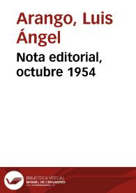 Nota editorial, octubre 1954 | Biblioteca Virtual Miguel de Cervantes