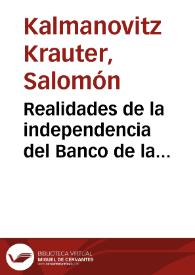 Realidades de la independencia del Banco de la República | Biblioteca Virtual Miguel de Cervantes