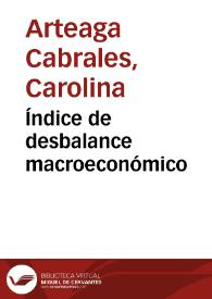 Índice de desbalance macroeconómico | Biblioteca Virtual Miguel de Cervantes