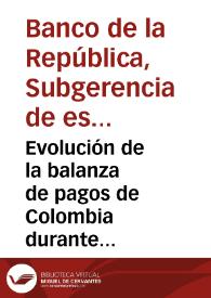Evolución de la balanza de pagos de Colombia durante 2001 | Biblioteca Virtual Miguel de Cervantes