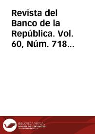 Revista del Banco de la República. Vol. 60, Núm. 718 (agosto 1987) | Biblioteca Virtual Miguel de Cervantes