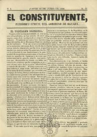 El Constituyente : Periódico Oficial del Gobierno de Oaxaca. Tomo I, núm. 14, jueves 12 de junio de 1856 | Biblioteca Virtual Miguel de Cervantes