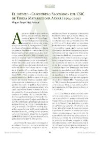 El inédito "Cancionero Alcoyano" del CSIC de Teresa Matarredona Aznar (1904-1999) / Miguel Ángel Micó Pascual  | Biblioteca Virtual Miguel de Cervantes