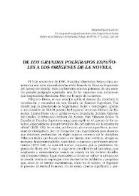 De "Los grandes polígrafos españoles" a los "Orígenes de la novela" / Borja Rodríguez Gutiérrez | Biblioteca Virtual Miguel de Cervantes