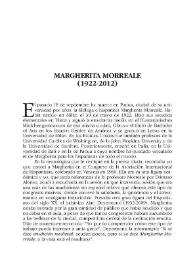 Margherita Morreale (1922-2012) / Miguel Ángel Garrido Gallardo | Biblioteca Virtual Miguel de Cervantes