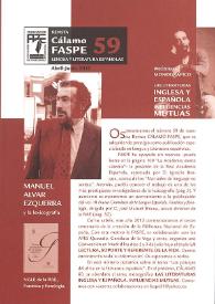 Más información sobre Revista Cálamo FASPE : lengua y literatura españolas. Núm. 59, 2012