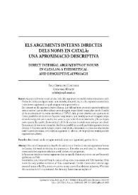 Els arguments interns directes dels noms en català: aproximació teoricodescriptiva / Elga Cremades i Cortiella | Biblioteca Virtual Miguel de Cervantes