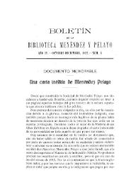 Documento memorable. Una carta inédita de Menéndez Pelayo / Carmelo de Echegaray | Biblioteca Virtual Miguel de Cervantes