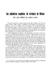 Los pobladores españoles del Virreinato de México en los años 1540 a 1550 / Ciriaco Pérez Bustamante | Biblioteca Virtual Miguel de Cervantes