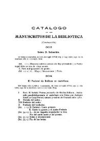 Catálogo de los manuscritos de la Biblioteca (Continuación) / Miguel Artigas  | Biblioteca Virtual Miguel de Cervantes