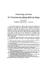 Pensamientos españoles de doña Francisca de Larrea Böhl de Faber / publicados por Hubert Becher S.J. (Bonn) | Biblioteca Virtual Miguel de Cervantes