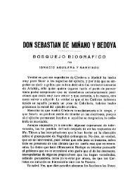 Don Sebastián de Miñano y Bedoya. Bosquejo biográfico / por Ignacio Aguilera y Santiago | Biblioteca Virtual Miguel de Cervantes