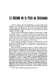 La Calzada de la Plata en Salamanca / César Morán | Biblioteca Virtual Miguel de Cervantes