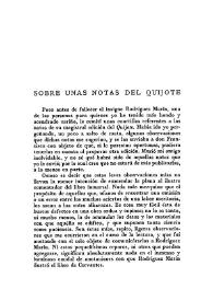 Más información sobre Sobre unas notas del "Quijote" / Narciso Alonso Cortés