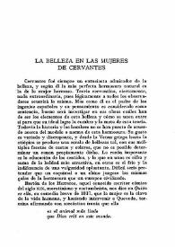 La belleza en las mujeres de Cervantes / Isidoro Montiel García | Biblioteca Virtual Miguel de Cervantes
