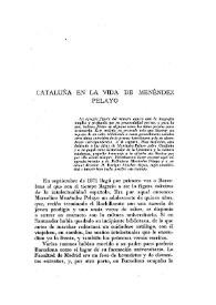 Cataluña en la vida de Menéndez Pelayo / Miguel Siguán Soler | Biblioteca Virtual Miguel de Cervantes