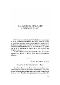 Una consulta interesante a Menéndez Pelayo / Arturo Cuyás | Biblioteca Virtual Miguel de Cervantes
