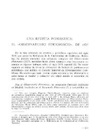 Una revista romántica: El "Observatorio Pintoresco", de 1837 / Salvador García  | Biblioteca Virtual Miguel de Cervantes
