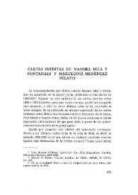 Cartas inéditas de Manuel Milá y Fontanals y Marcelino Menéndez Pelayo / Wayne H. Finke | Biblioteca Virtual Miguel de Cervantes