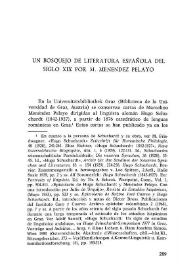 Un bosquejo de literatura española del siglo XIX por M. Menéndez Pelayo / Brigitta Weiss | Biblioteca Virtual Miguel de Cervantes