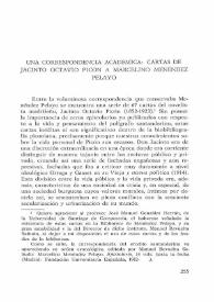 Una correspondencia académica: cartas de Jacinto Octavio Picón a Marcelino Menéndez Pelayo / Nöel M. Valis | Biblioteca Virtual Miguel de Cervantes