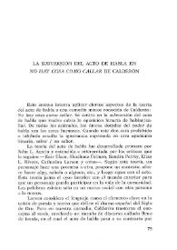 La subversión del acto de habla en "No hay cosa como callar" de Calderón / Everett W. Hesse | Biblioteca Virtual Miguel de Cervantes