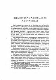 Bibliotecas medievales montañesas / Fernando G. Camino y Aguirre | Biblioteca Virtual Miguel de Cervantes