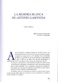 La memoria blanca de Antonio Gamoneda / Saturnino Valladares | Biblioteca Virtual Miguel de Cervantes