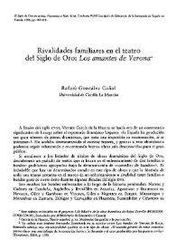 Rivalidades familiares en el teatro del Siglo de Oro: "Los amantes de Verona" /  Rafael González Cañal | Biblioteca Virtual Miguel de Cervantes